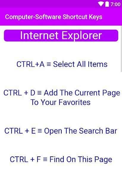 Computer-Software Shortcut Keys screenshot 4