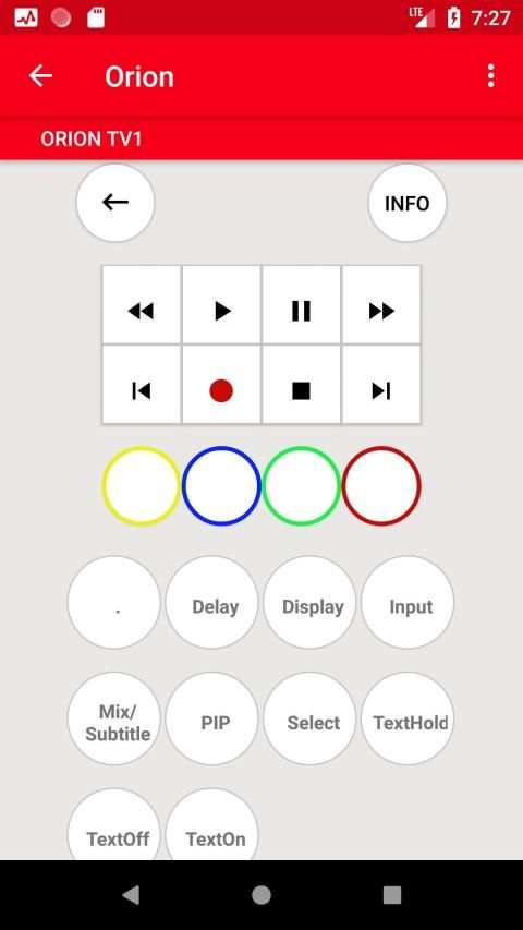 Orion TV Remote screenshot 1