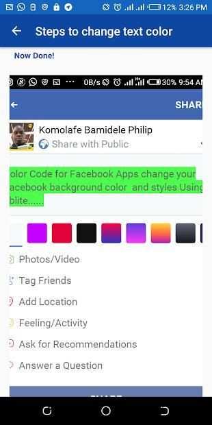 Color Code for Fblite स्क्रीनशॉट 2