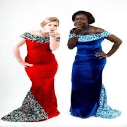 African Print & Velvet Dress