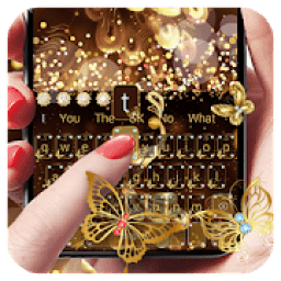 ikon Gold Glitter Butterfly Keyboard