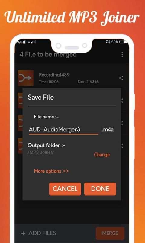 MP3 Joiner स्क्रीनशॉट 3