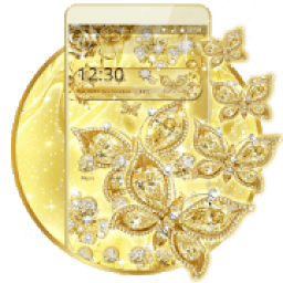 Gold Diamond Butterfly Theme आइकन