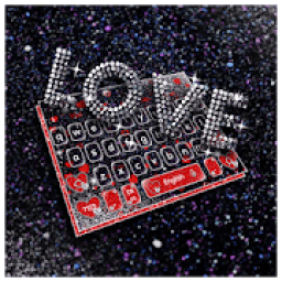 ikon Giltter Love Heart Keyboard Theme