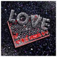 Giltter Love Heart Keyboard Theme