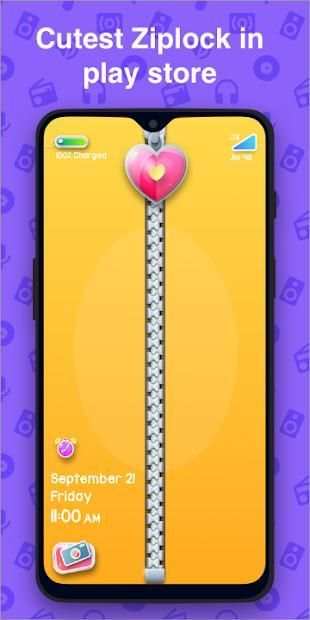 Cute Zipper lock screen wallpaper, Phone lock Free screenshot 5