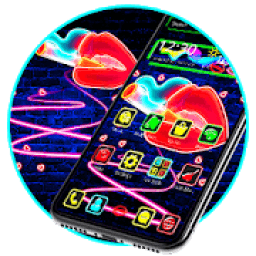 ikon Neon Lips Launcher Theme*