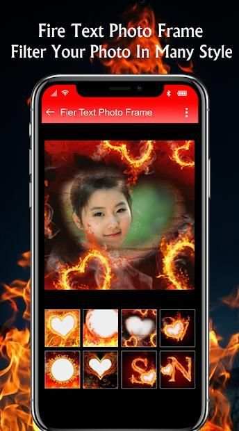 Fire Text Photo Frame 2019 screenshot 2
