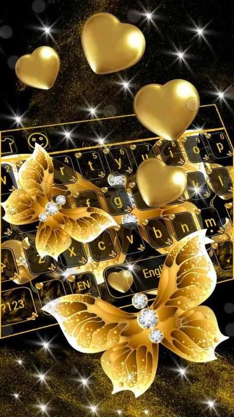 Keyboard golden butterfly स्क्रीनशॉट 2