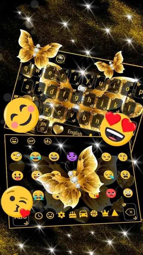 Keyboard golden butterfly स्क्रीनशॉट 1