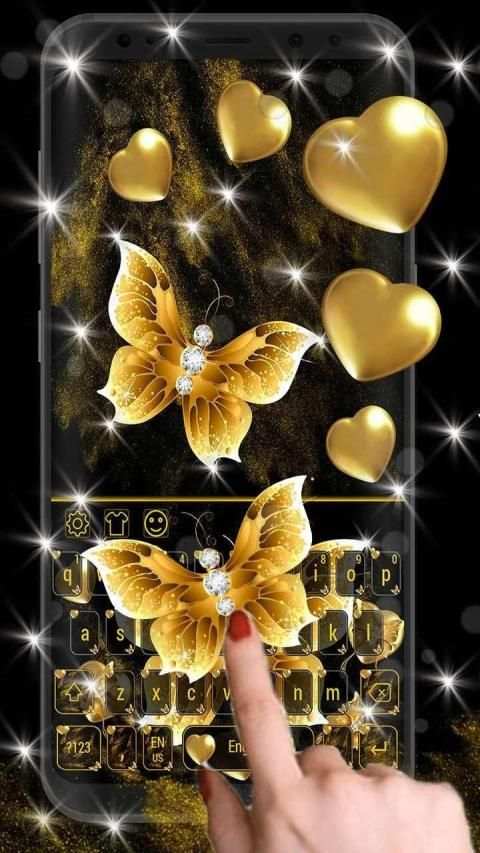 Keyboard golden butterfly स्क्रीनशॉट 3