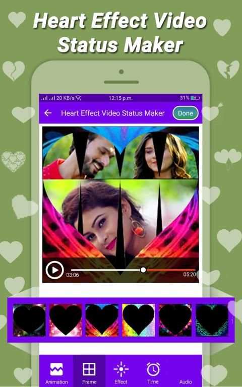 Heart Effect Video Status Maker & Video Status2018 स्क्रीनशॉट 10