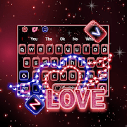 ikon Neon Love Heart Tema Keyboard