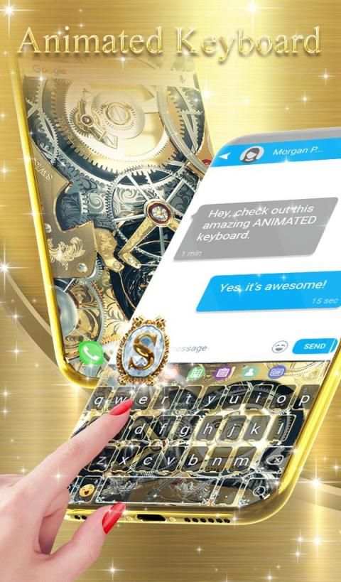 Golden Mechanism Live Wallpaper & Keyboard स्क्रीनशॉट 3