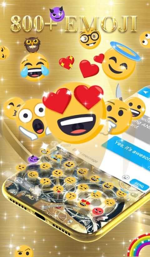 Golden Mechanism Live Wallpaper & Keyboard स्क्रीनशॉट 2