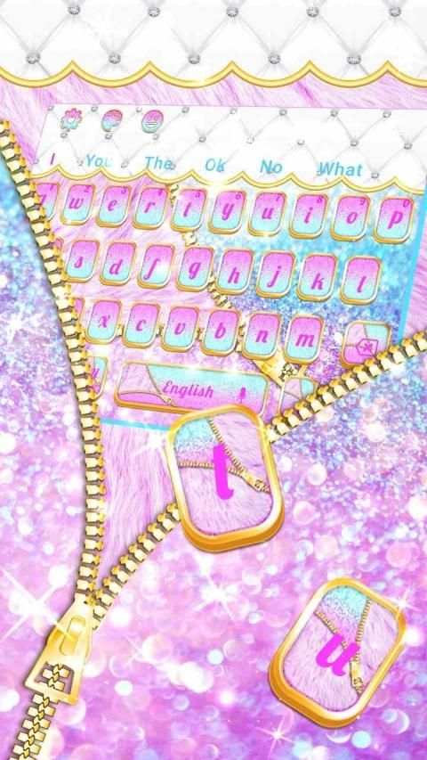 Glitter Colorful Zipper Keyboard Theme स्क्रीनशॉट 2