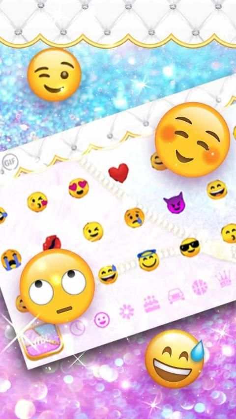Glitter Colorful Zipper Keyboard Theme स्क्रीनशॉट 1