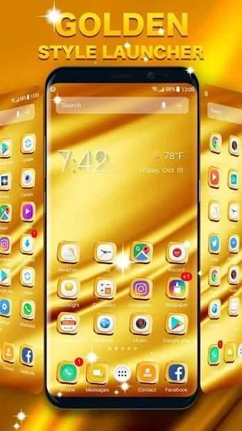 Golden Launcher for GALAXY Phone screenshot 2