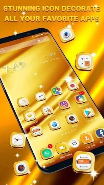 Golden Launcher for GALAXY Phone screenshot 1