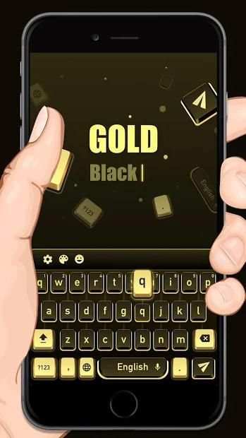 Emas Hitam Keyboard Tema screenshot 2