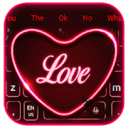 ikon Neon Love Heart Keyboard Theme