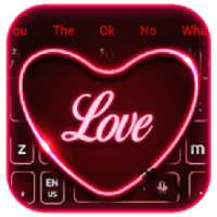Neon Love Heart Keyboard Theme