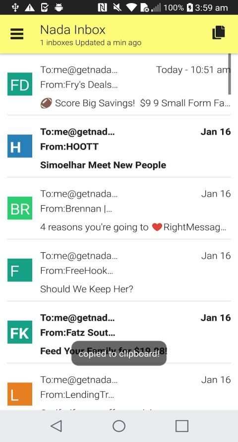 nada - temp mail screenshot 1