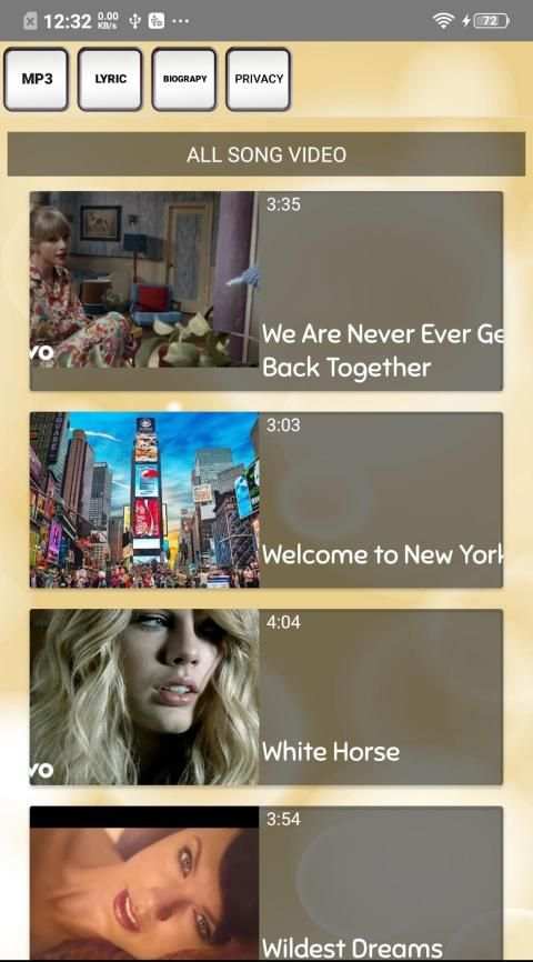Taylor Swift Songs 1 تصوير الشاشة