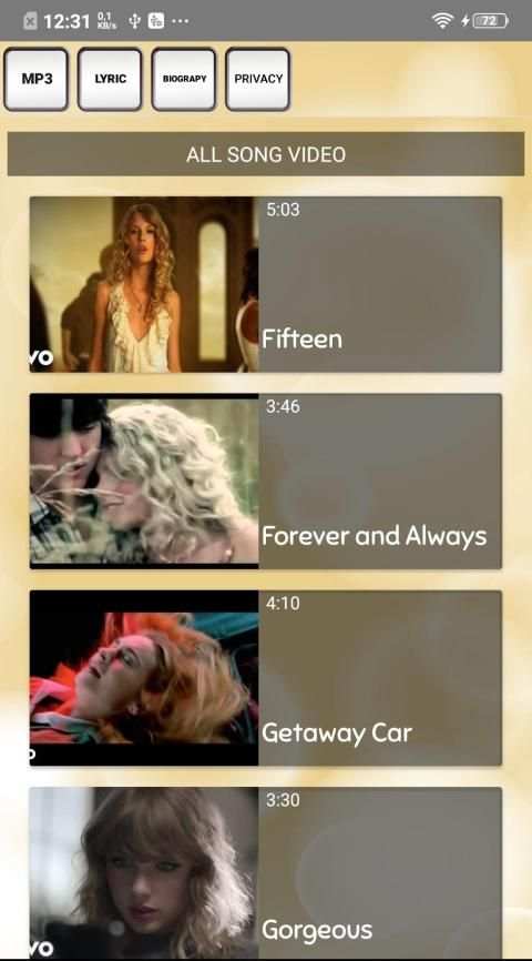 Taylor Swift Songs 2 تصوير الشاشة
