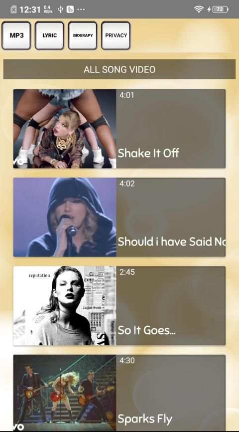 Taylor Swift Songs 5 تصوير الشاشة