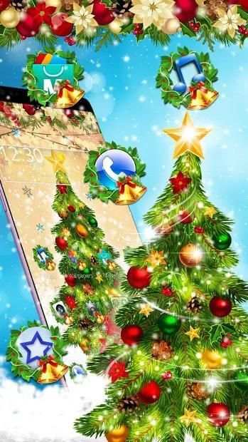 Snow Christmas tree theme screenshot 2