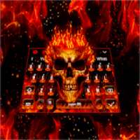 Fire Burning Skull Keyboard Theme