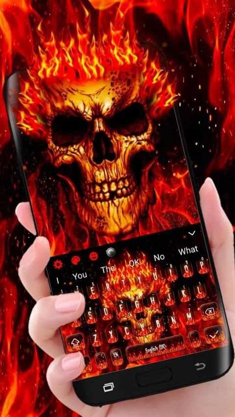 Fire Burning Skull Keyboard Theme स्क्रीनशॉट 3