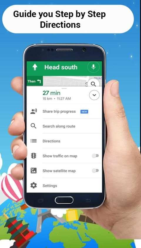 GPS Peta Navigasi Arah Berkendara Satelit Jalan screenshot 1
