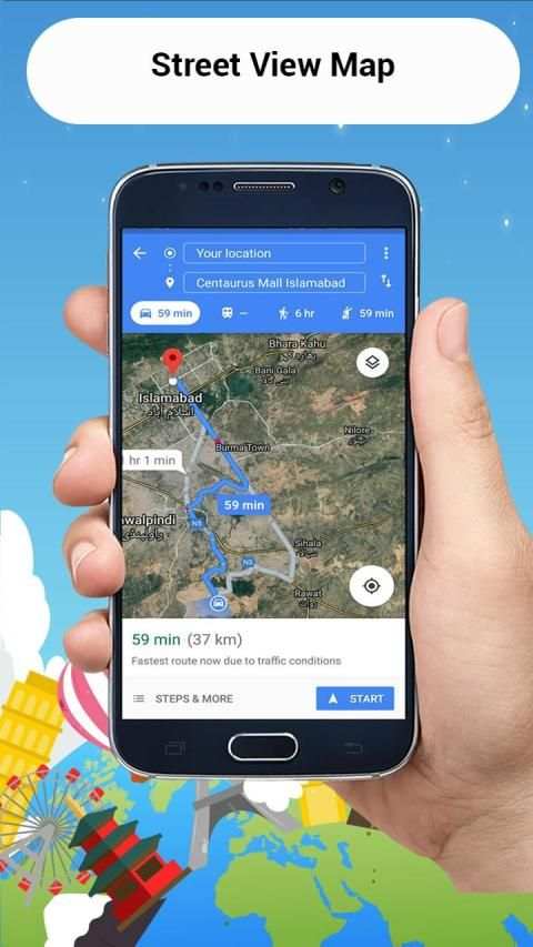 GPS Peta Navigasi Arah Berkendara Satelit Jalan screenshot 2