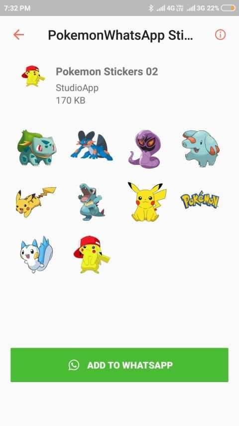 Pokemon Stickers for Whatsapp, Pokémon WA Stickers screenshot 1
