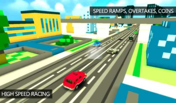 Blocky Highway Traffic Racing स्क्रीनशॉट 3