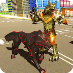 बहु भेड़िया रोबोट नायक बनाम रोबोट खलनायक को बदलने आइकन