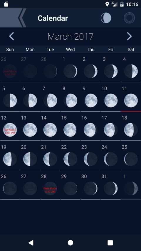 The Moon - Phases Calendar screenshot 5