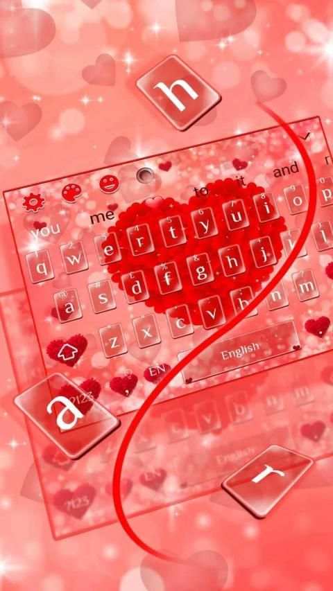 Red Love Heart Keyboard screenshot 2