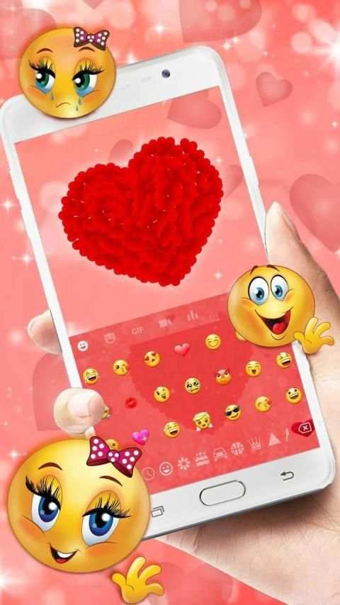 Red Love Heart Keyboard screenshot 1