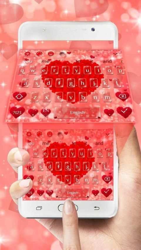 Red Love Heart Keyboard screenshot 3