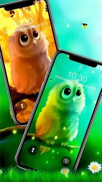 Cute Owl APUS Live Wallpaper स्क्रीनशॉट 1
