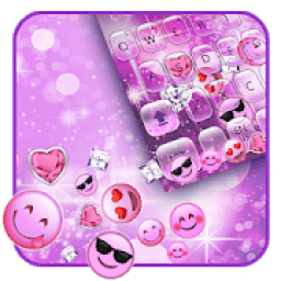 ikon Cute Pink glitter emoji keyboard