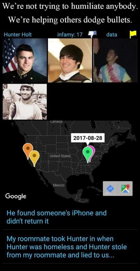 Liar Racist Cheater & misc. nuisance database screenshot 16