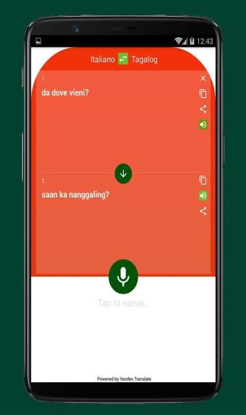 Italian to Tagalog Translator App screenshot 2