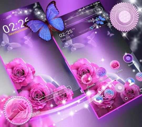 Pink Rose Launcher Theme screenshot 2