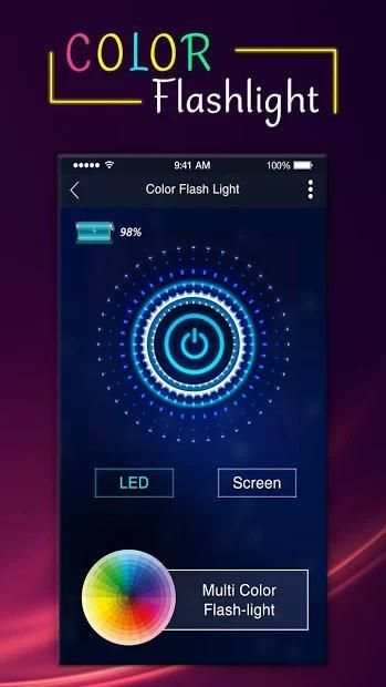 Color Flashlight : Torch LED Flash On Call & SMS screenshot 1