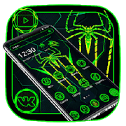 ikon Neon Green Spider Launcher Theme*️