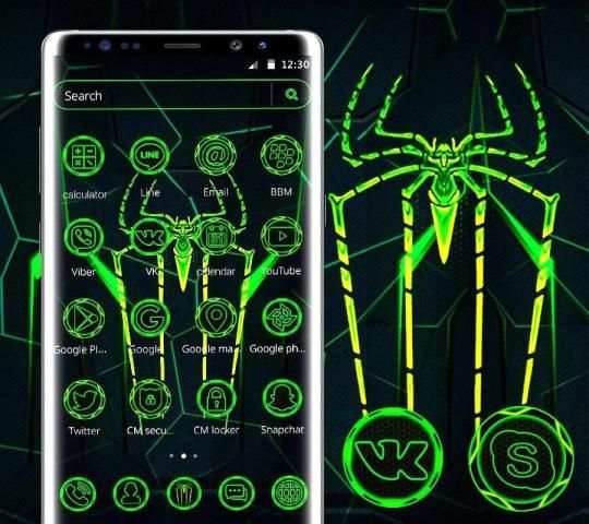 Neon Green Spider Launcher Theme*️ screenshot 1